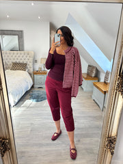 Wine Square Neck Top Saylor
