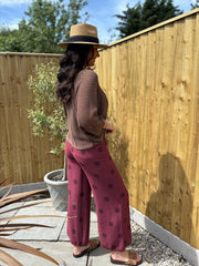 Chocolate Gathered Loose Knit Paige