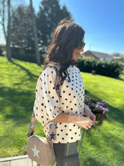 Cream Polka Dot Sweatshirt Dakota
