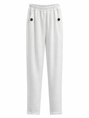 White Straight leg Comfort fit pull on Trousers