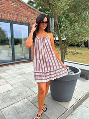 Wine Spots & Stripes Dress Trinity