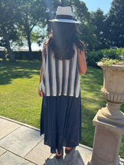 Navy Striped Sleeveless Blouse Lola