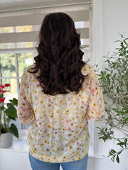 Yellow Floral Ruffle Blouse Eloise