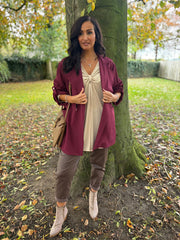 Wine Tie Waist Jacket Charlotte