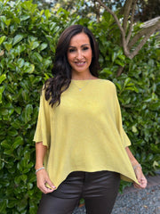 Mustard Yellow Reverse Seam Round Neck Diana