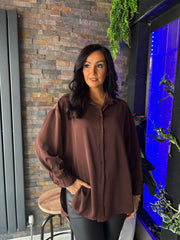 Chocolate Long Sleeve Blouse Melissa