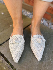 Stone Pointed Toe Slip On Shoes