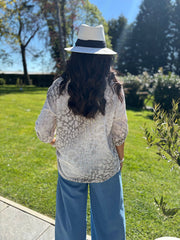 Stone Ombre Leopard Print Blouse Madison