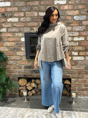 Mocha Broderie Anglaise Top Judith