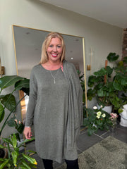Khaki Soft Touch Tunic Dress Alma