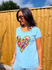 Denim Confetti Heart Tee Eliza