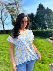 Light Blue Leopard Tee Reese