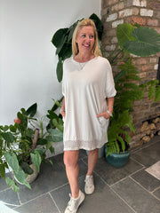 Stone Crochet Trim Dress Sabrina