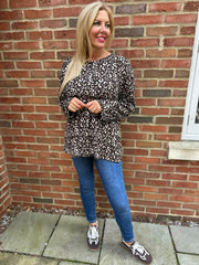 Chocolate Leopard Knit Tamsin