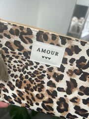 Natural Leopard Amour Cosmetic Bag