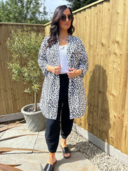Monochrome Leopard Longline Shirt Lucinda