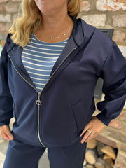 Navy Zip Up Hoodie Alice