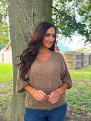 Mocha Soft Chevron Knit Ensley