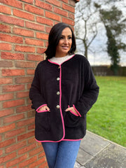 Black Fleece Button Jacket Farah