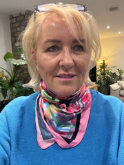 Candy Pink Vibrant Pattern Neck Scarf