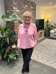 Candy Pink Vibrant Pattern Neck Scarf