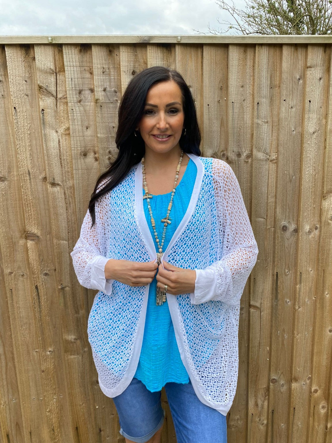 Cardigan fin top