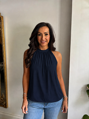 Navy Halter Neck Top Jessie