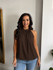 Chocolate Halter Neck Top Jessie