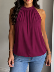 Wine Halter Neck Top Jessie