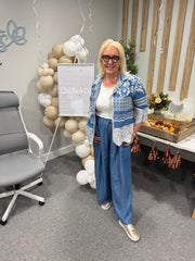 Denim Floral Embroidered Shirt Ebony