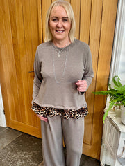 Mocha Leopard Hem Knit Bianca