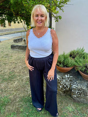 Denim Style Pinstripe Trousers Geri