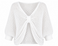 White Gathered Loose Knit Paige