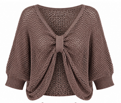 Chocolate Gathered Loose Knit Paige