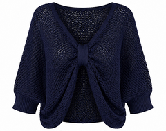Navy Gathered Loose Knit Paige