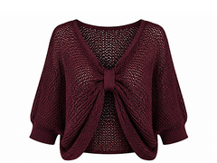 Wine Gathered Loose Knit Paige