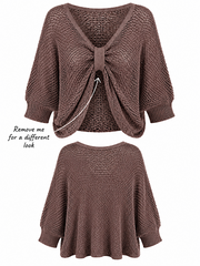 Chocolate Gathered Loose Knit Paige