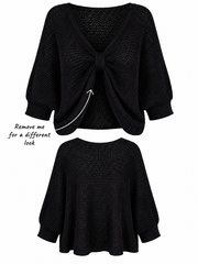 Black Gathered Loose Knit Paige