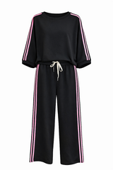 Black Two Stripe Leisure Set Kendal