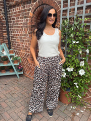 Leopard Seam Front Trousers