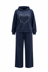 Navy Embellished Heart Tracksuit Cassie
