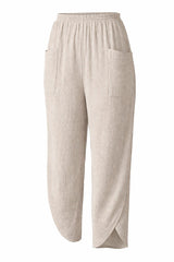 Stone Bubble Cotton Barrel Leg Trousers
