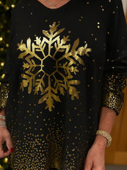 Black Gold Festive Snowflake Knit Ava