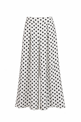 White Polka Dot Wide Leg Trousers Misty