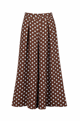 Chocolate Polka Dot Wide Leg Trousers Misty