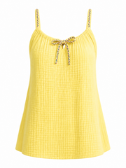 Lemon Bubble Cotton Tie Detail Vest Miley