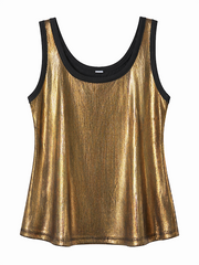 Black Ribbed Shimmer Vest Juniper