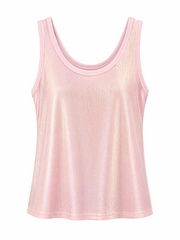 Pink Ribbed Shimmer Vest Juniper