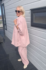 Pink Linen Detail Set Gracelynn