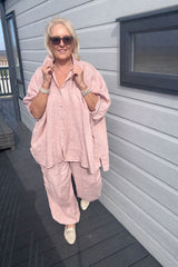 Pink Linen Detail Set Gracelynn